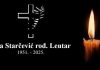 Posljednji ispraćaj Ilke Starčević rođ. Leutar bit će 8. listopada na Ilidži