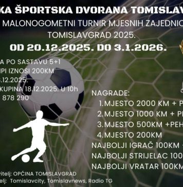 Najava: Božićni malonogometni turnir mjesnih zajednica i sela Tomislavgrad 2025.