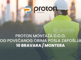 Proton montaža d.o.o. zapošljava 10 bravara/montera