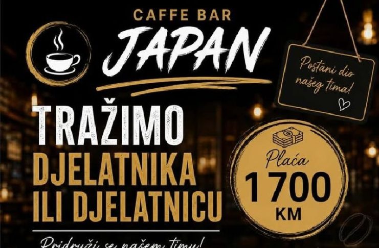 Caffe bar Japan traži djelatnika/djelatnicu za rad u kafiću!