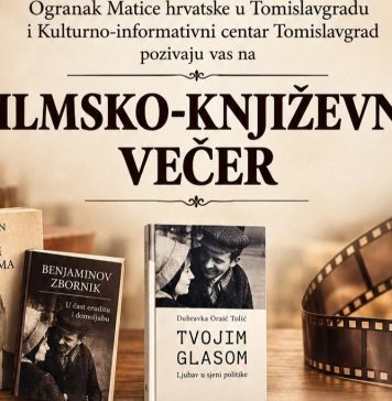 U utorak filmsko-književna večer u Tomislavgradu
